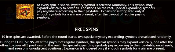 Mysterious Egypt - free spins