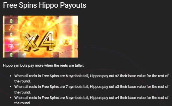 HippoPop Free spins Payouts