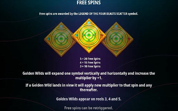 Legend of the Four Beasts FREE SPINS