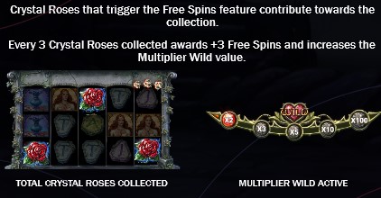 15 Crystal Roses A Tale of Love FREE SPINS RULES