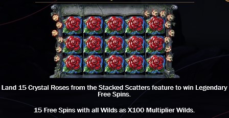 15 Crystal Roses A Tale of Love LEGENDARY FREE SPINS