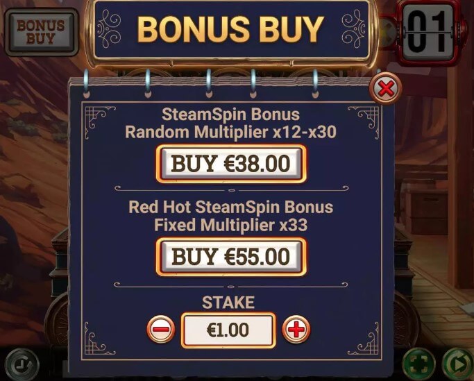 Steam Spin BONUS BUY