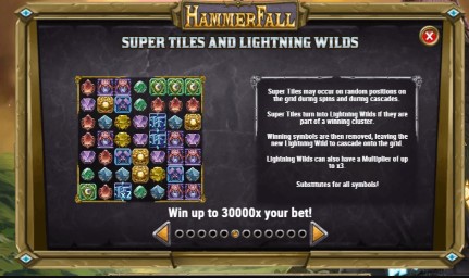 HammerFall Super Tiles and Lightning Wilds feature